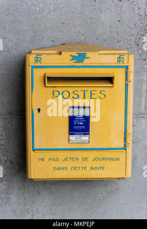 A classic and typical French post box Stock Photo