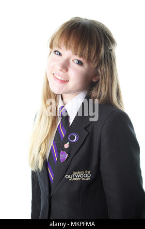 School girl in uniform Stock Photo