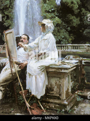 John Singer Sargent,The Fountain, popular Villa Torlonia, Frascati, Italy, 1907,large wall art,framed wall art,canvas wall art,large canvas,M6239