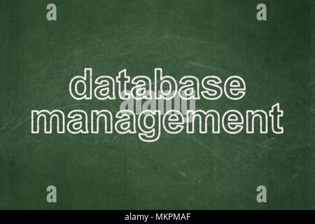 Programming concept: text Database Management on Green chalkboard background Stock Photo