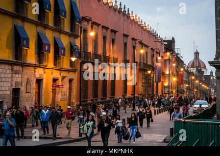 Emiliano Zapata Street in historic city centre, Mexico City, Mexico Stock Photo