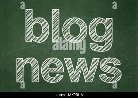 News concept: Blog News on chalkboard background Stock Photo