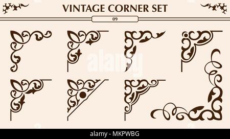 Vintage corner set Stock Vector