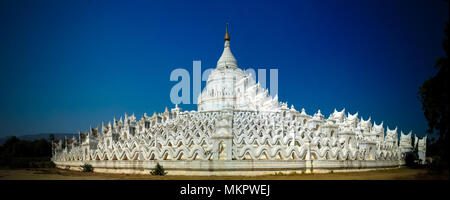 Hsinbyume pagoda aka White temple in Mingun at Myanmar Stock Photo