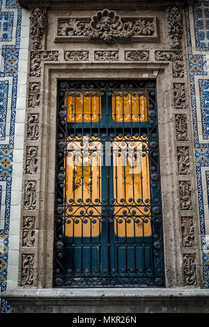 Exterior window of House of Tiles (Casa de los Azulejos), built in 16th century, Mexico City, Mexico Stock Photo
