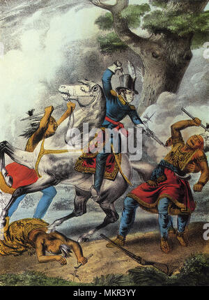 Death of Tecumseh, Battle of the Thames Oct. 18, 1813 Stock Photo