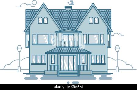 Vector set of urban and suburban houses Stock Vector