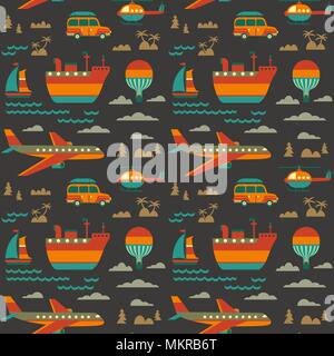 Travel seamless pattern. Stock Vector