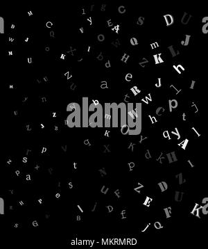 Pattern of random letters of the alphabet for print and decoration ...