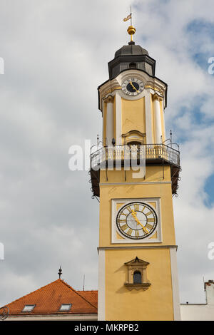 Clock Tower in city center of Banska Bystrica, Slovakia. Stock Photo