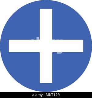Plus glyph icon, isolated on white background Stock Vector