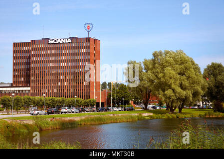 SCANIA truck manufacturer headquartered in Sodertalje, Sweden. Stock Photo