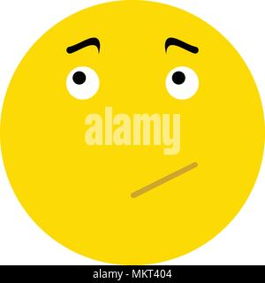 Pensive Smiley icon, isolated on white background Stock Vector
