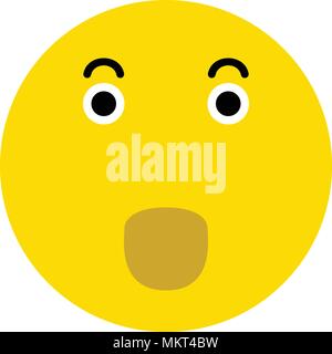 Frightened smiley icon, isolated on white background Stock Vector