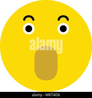 Frightened smiley icon, isolated on white background Stock Vector