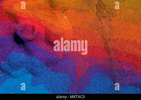 Bright colorful abstract pattern, a closeup of a section of "Other Side of the World" public art installation in Pittsburgh, Pennsylvania, USA Stock Photo