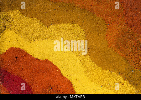 Bright colorful abstract pattern, a closeup of a section of "Other Side of the World" public art installation in Pittsburgh, Pennsylvania, USA Stock Photo