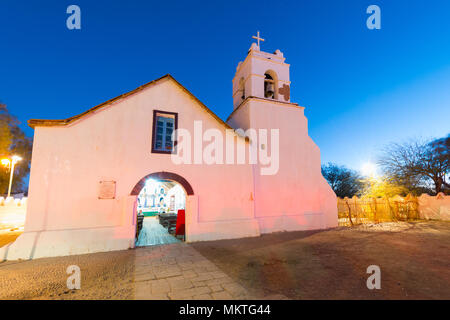 Church of San Pedro de Atacama at the main square, Atacama Desert, Chile Stock Photo