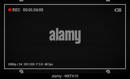 Video recording on the screen. Lens flare and Glare. Camera Viewfinder. background for business advertising web concept. Vintage Retro User Interface. Image quality stabilization. Stock Vector