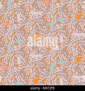 Camo marbled strokes seamless vector pattern. Stock Vector