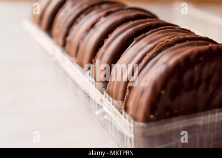 Chocolate Covered Marshmallow Biscuits. Dessert Concept. Stock Photo