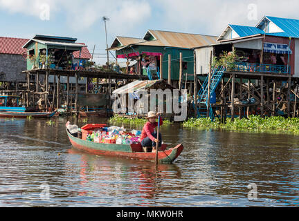 Kompong Phluk Floating Village, Tonle Sap Lake, Cambodia Stock Photo