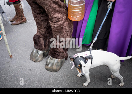 Beltane celebrations on May Day in Glastonbury to celebrate the coming of summer. Stock Photo