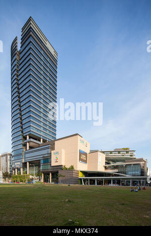 Architecture vertical view of Jurong East Mall or also known as JEM in the western part of Singapore. Stock Photo
