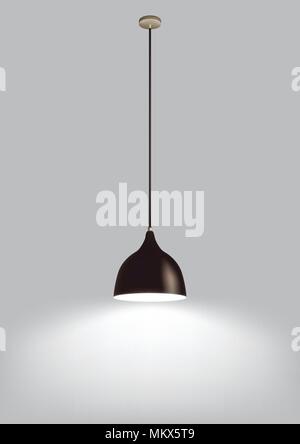 Black ceiling lamp. Vector eps 10. Stock Vector