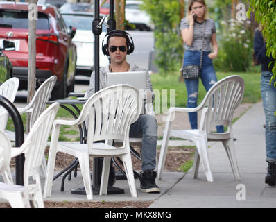 Los Angeles,CA - APRIL 21: Ryan McCartan out and about in Los Angeles on a beautiful day.  Credit: MediaPunch for Iconic Stock Photo