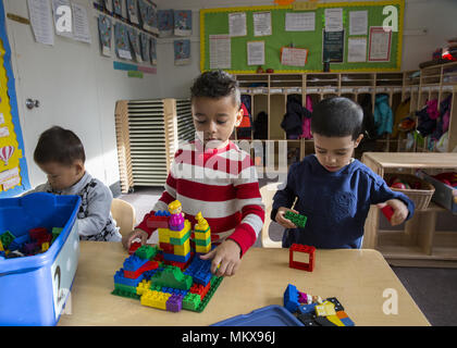 Lower East Side multi ethnic nursery school in Manhattan, New York City. Stock Photo