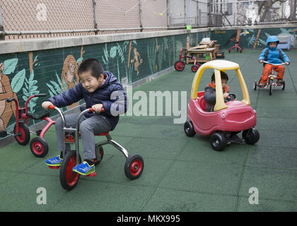 Lower East Side multi ethnic nursery school in Manhattan, New York City. Stock Photo