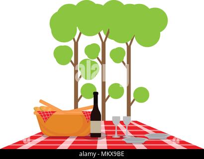 Picnic in nature Stock Vector