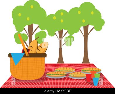 Picnic in nature Stock Vector