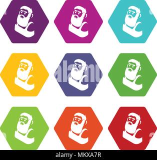 Blacksmith icons set 9 vector Stock Vector