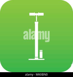 Bicycle pump icon digital green Stock Vector