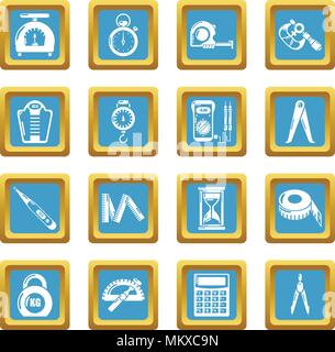 Measure precision icons set sapphirine square vector Stock Vector