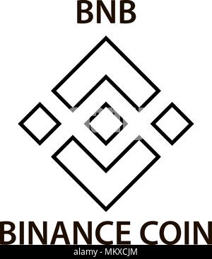 Binance Coin cryptocurrency blockchain icon. Virtual electronic, internet money or cryptocoin symbol, logo Stock Vector