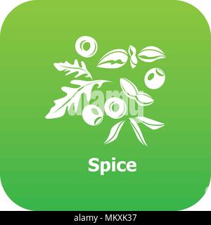 Spice icon green vector Stock Vector