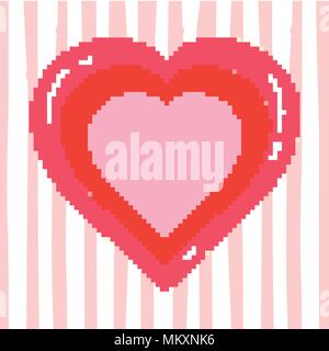 Pixelated heart videgame Stock Vector