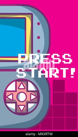 Press start videogame banner Stock Vector