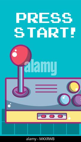 Press start videogame banner Stock Vector