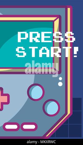 Press start videogame banner Stock Vector