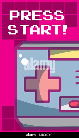 Press start videogame banner Stock Vector