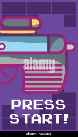 Press start videogame banner Stock Vector