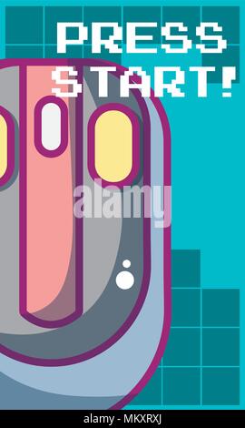 Press start videogame banner Stock Vector