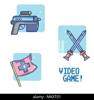 Set of videogame and consoles Stock Vector