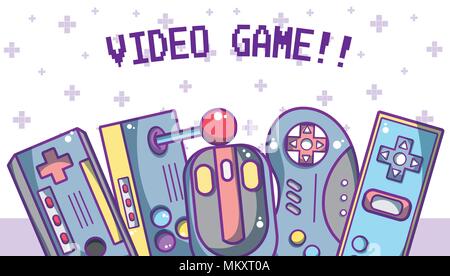 Videogame cartoons concept Stock Vector