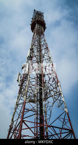 telecommunication mast TV antennas wireless technology Stock Photo