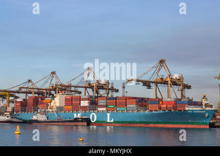 A MOL vessel dock at Singapore water Stock Photo